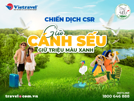Vietravel công bố chiến dịch CSR “Giữ cánh sếu – Giữ triệu màu xanh”