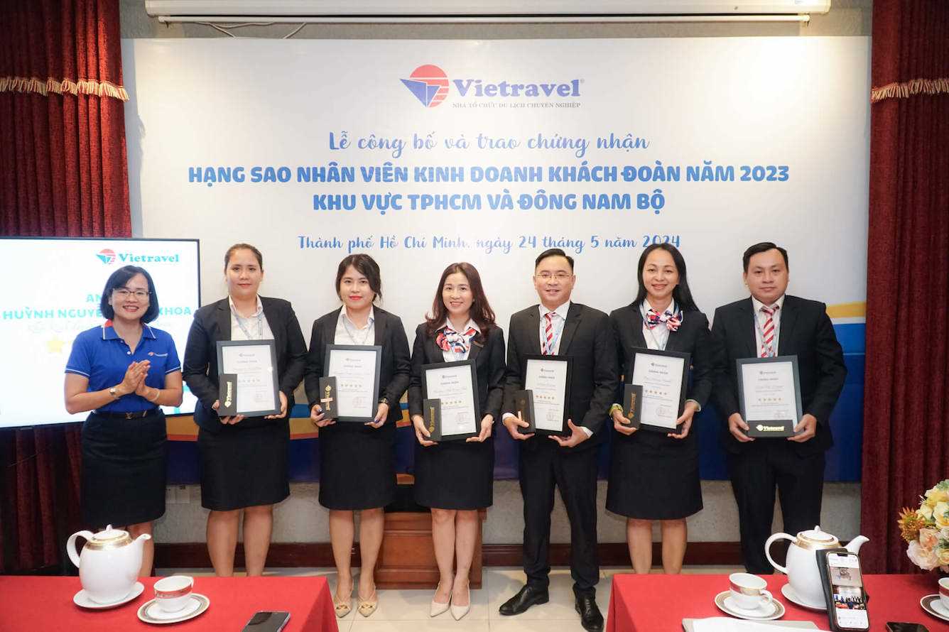 Vietravel công bố và trao chứng nhận Hạng sao Nhân viên Kinh doanh Khách đoàn 2023 