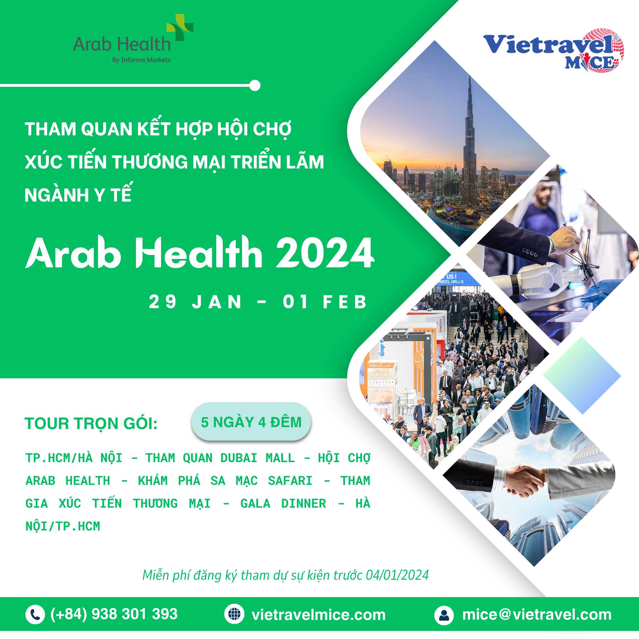 Độc đáo trải nghiệm Dubai, tham gia Hội chợ Y tế Arab Health 2024