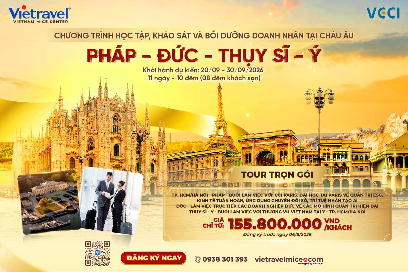 CHƯƠNG TRÌNH KHẢO SÁT DOANH NGHIỆP & XÚC TIẾN ĐẦU TƯ CHÂU ÂU 2026